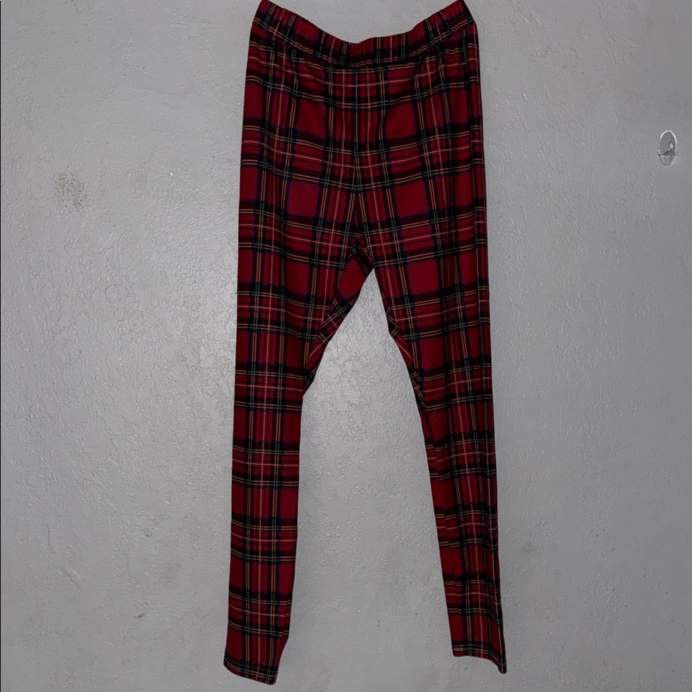 SHEIN Red Plaid Women's Leggings
